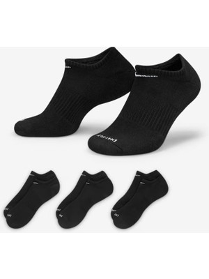 Nike Everyday Plus Cushion SX6889-010 Antrenman No-Show Çorapları (3 Çift)