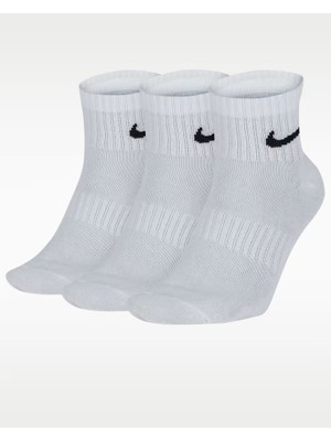 Nike SX7677-100 Everyday Unisex 3'lü Çorap - Beyaz