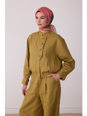 Belli Geometrik Desen %100 Twill Ipek Eşarp BE23-03