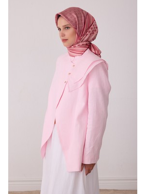 Belli Geometrik Desen %100 Twill Ipek Eşarp BE23-04
