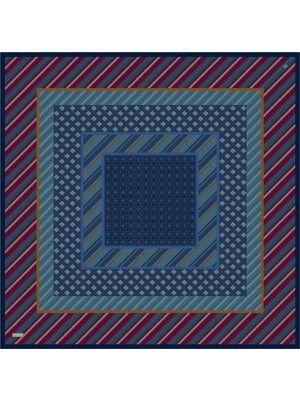 Belli Geometrik Desen %100 Twill Ipek Eşarp BE23-80