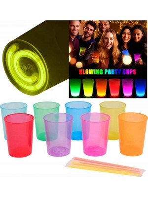 Pileli Store Karanlıkta Yanan Gece Işığı Mega Glow Bardaklar 8 Adet 8.5 x 10.5 cm (4887)