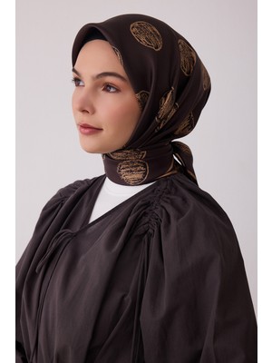 Belli Geometrik Desen %100 Twill Ipek Eşarp BE27-32