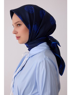 Belli Geometrik Desen %100 Twill Ipek Eşarp BE27-34