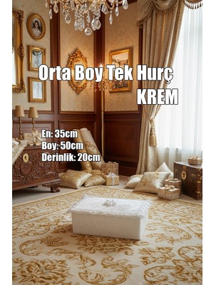 Dolozena Çeyizlik Orta Tek Hurç Çiçekli, Kadife Tek Hurç Çeyizlik Dantelli Hurç, Orta Boy Hurç