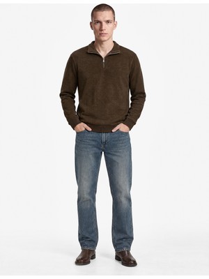 Koton Uzun Kollu Yarım Fermuarlı Sweatshirt
