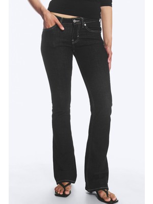 Lacivert İhracat Kadın Siyah Bootcut Pantolon