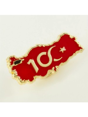 Zero Land Edntrend Cumhuriyetin 100. Yılına Özel Yaka Rozet Sarı