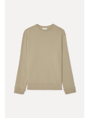 Mudo Erkek Bej Comfort Fit Bisiklet Yaka Sweatshirt