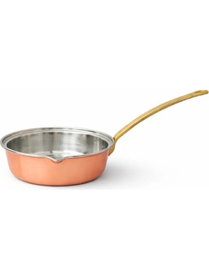 Copper Empire El Yapımı Saf Bakır Sos Tavası 19.5 x 6 cm Kalaylı Iç Yüzey Pirinç Saplı