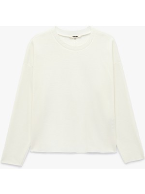 Koton Regular Fit Uzun Kollu Bisiklet Yaka Basic Sweatshirt