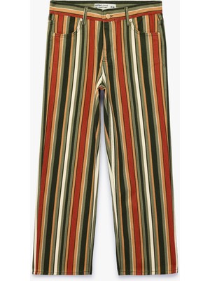 Koton Çizgili Pamuklu Straight Denim Pantolon - Straight Jeans