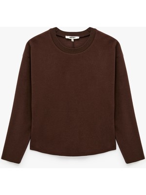 Koton Regular Fit Uzun Kollu Bisiklet Yaka Basic Sweatshirt