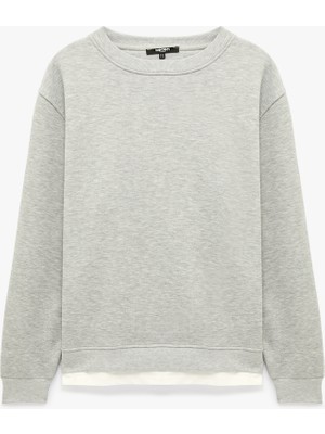 Koton Şardonlu Regular Fit Bisiklet Yaka Uzun Kollu Sweatshirt