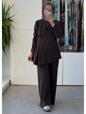 Nuss 1044 Pantolonlu Takım Kahve