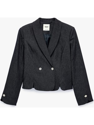 Koton Slim Fit Uzun Kollu Düğmeli Şal Yaka Kruvaze Blazer Ceket