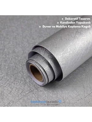 Kazan Hobi Technosmart 60 CM×100 cm Kendinden Yapışkanlı Modern Görünümlü Duvar Kağıdı Mutfak Dolap Masa Kaplama Gri
