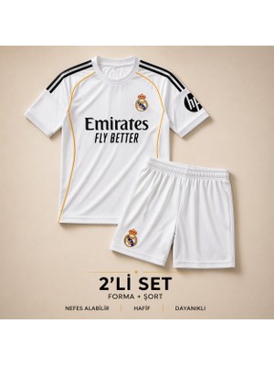 Yensa Real Madrid Arda Güler 25/26 Sezon Çocuk Futbol Forması 2'li Set Forma - Şort
