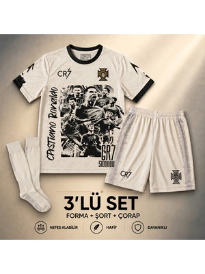 Yensa Italya Milli Takım Siyah Isimsiz Çocuk Futbol Forması 3'lü Set Forma - Şort - Çorap