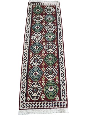 Kilim Antik El Dokuma Doğu Anadolu Van Mini Yolluk Yün Kilim 1801 - Yeni - Çok Renkli
