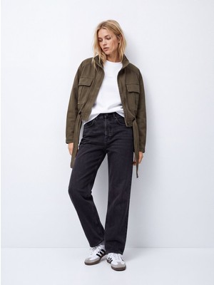 LTB Relaxed Fit Minimal Yazı Baskılı Beyaz Sweatshırt