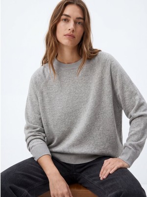 LTB Regular Fit Simli Triko Gri Kazak