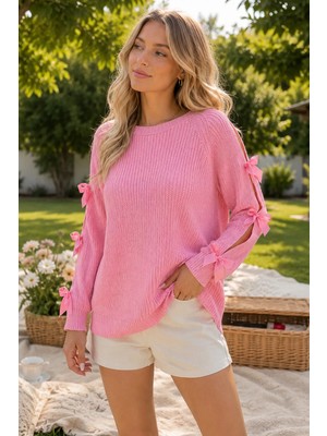 Gülseli Kadın Fiyonk Detaylı Triko Bluz P-00022915