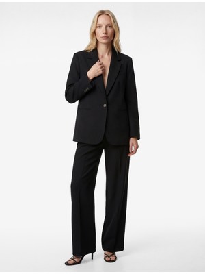 Koton Düğmeli Cepli Uzun Kollu Sırt Detaylı Oversize Blazer Ceket
