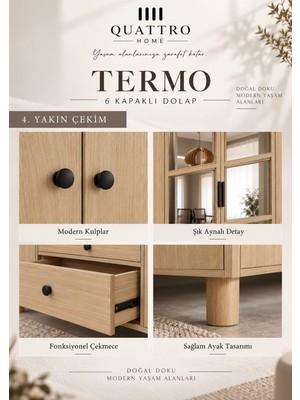 Quattro Home Termo 6 Kapaklı Dolap