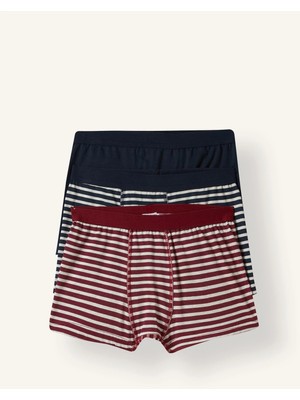 DeFacto Beli Lastikli Çizgili Penye 3lü Boxer Erkek ÇOCUK I3826A826AU