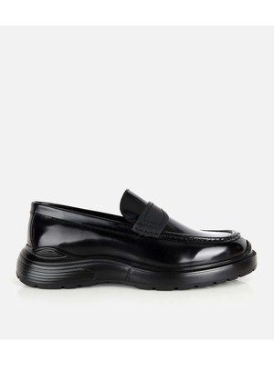 Hotiç Erkek Rugan Deri Siyah Burun Detaylı Klasik Loafer