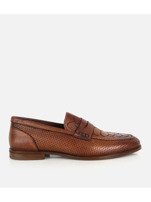 Hotiç 02AYH329690A410 ERKEK Deri Taba Yumuşak Dokulu Baskılı Klasik Loafer