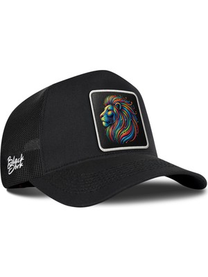 BlackBörk Aslan Logolu Siyah Trucker Şapka