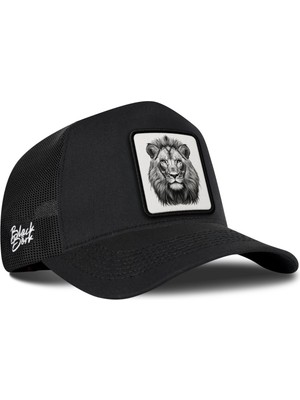 BlackBörk Aslan Logolu Siyah Trucker Şapka
