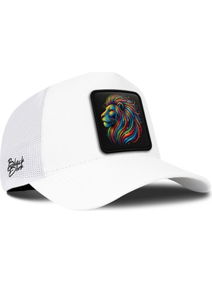 BlackBörk Aslan Logolu Beyaz Trucker Şapka
