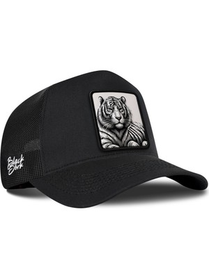 BlackBörk V1 Trucker Bengal Kaplan - 1 Kod Logolu Unisex Siyah Şapka (Cap)