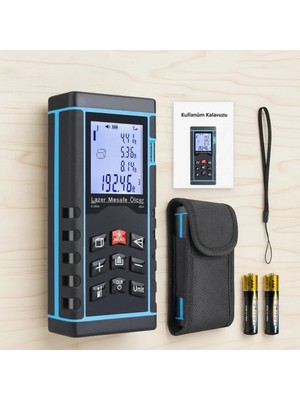 tp 40 Metre Hassas Lazermetre Ölçer LCD Dijital Ekran Su Terazili Lazerli Mesafe Ölçüm Cihazı ( Lisinya )