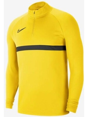 Nike Nk Df ACD21 Dril Top CW6110-719 Erkek Sweatshirt Sarı Düz Desenli Rahat Kesim