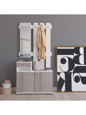 Remaks Orkide Modern Vestiyer Portmanto Takımı - Cordoba 178 cm Yükseklik 90 cm Genişlik 33 cm Derinlik