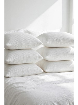 Elovias 6'Lı Su Geçirmez Yastık Alezi 50x70 cm | Fermuarlı Yastık Koruyucu Kılıfı | Micro Kumaş | Terletmez | Beyaz