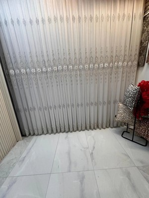 Nivemes Home NİVEMESHOME CANSEL GÜMÜŞ 1/2,5 PİLELİ TÜL PERDE