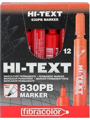 Hi-Text Yuvarlak Uçlu Permanent Koli Kalemi 12'li Paket 830B  Ren.. İşaretleme Aracı