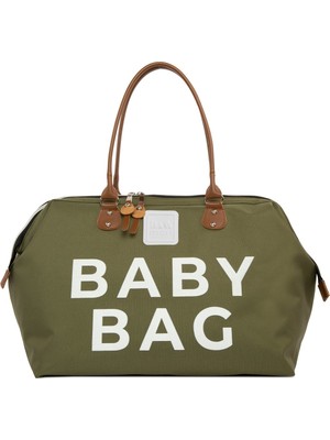 Bagmori Haki Baby Bag Baskılı Bebek Bakım Çantası