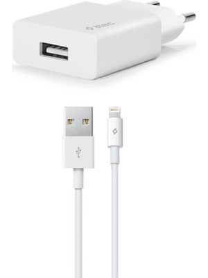 Ttec Seyahat Şarj Aleti 2.1A Hızlı Şarj Özellikli Lightning Kablo ile 10 Watt Güç Apple Uyumlu