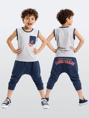 Mshb&G Çapalı Erkek Çocuk T-shirt Kapri Şort Takım