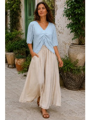 Gülseli Ön Büzgülü Triko Bluz P-00022288