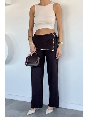 Gülseli Kadın Bel Lastikli Pul Detaylı Pantolon (Fular Ürüne Sabittir.) P-00022233