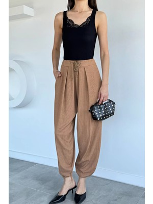 Gülseli Bel Lastikli Şalvar Pantolon P-00022206