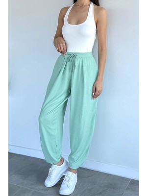 Gülseli Bel Lastikli Şalvar Pantolon P-00022206
