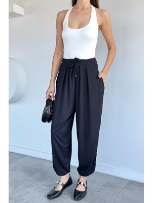 Gülseli Bel Lastikli Şalvar Pantolon P-00022206